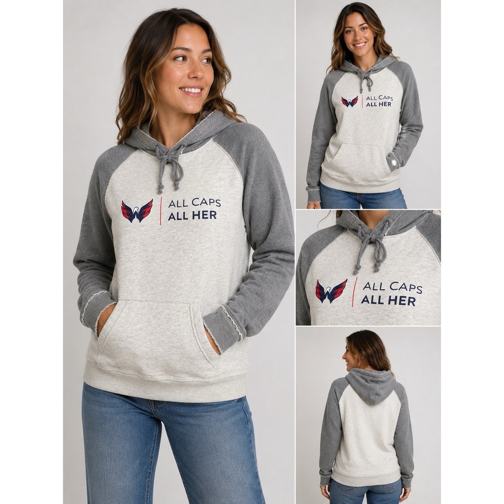 Washington Capitals All Caps All Her Hoodie Women's M J America NHL Pullover